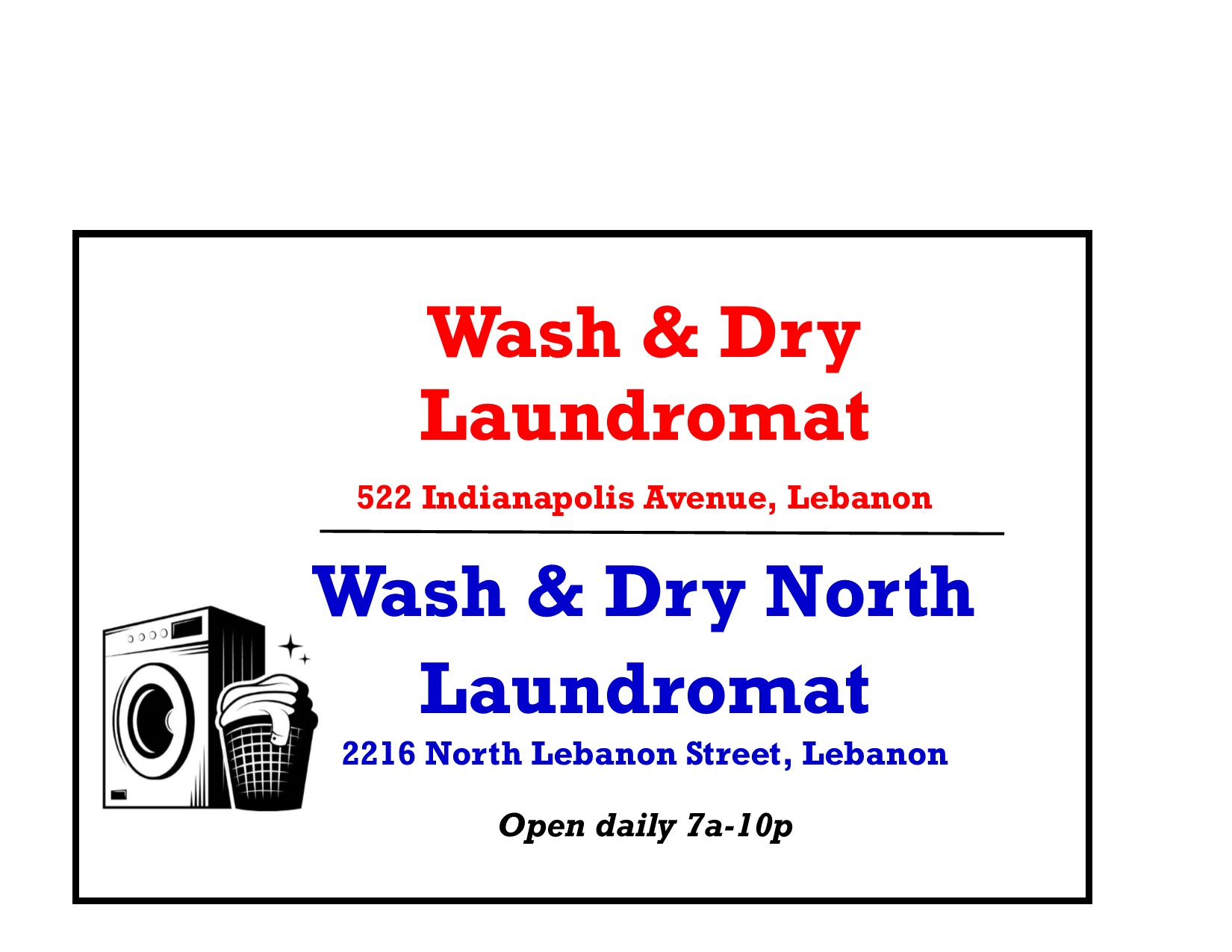 Wash N Dry North & South